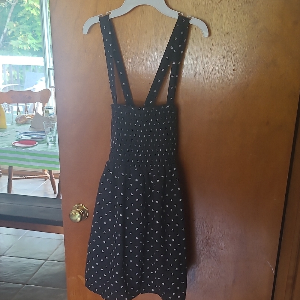 American Eagle Outfitters Black Mini Dress with White Pattern
